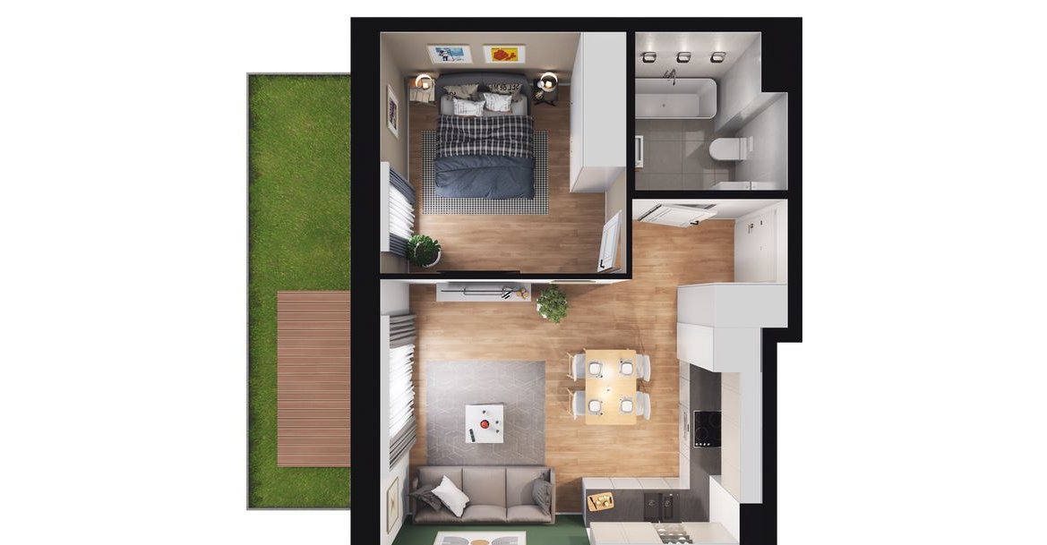 2-pokojowe mieszkanie 37m2 + ogródek Bezpośrednio