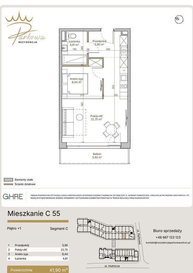 2-pokojowe mieszkanie 41m2 + balkon Bezpośrednio