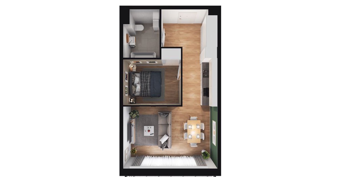 2-pokojowe mieszkanie 41m2 + balkon Bezpośrednio