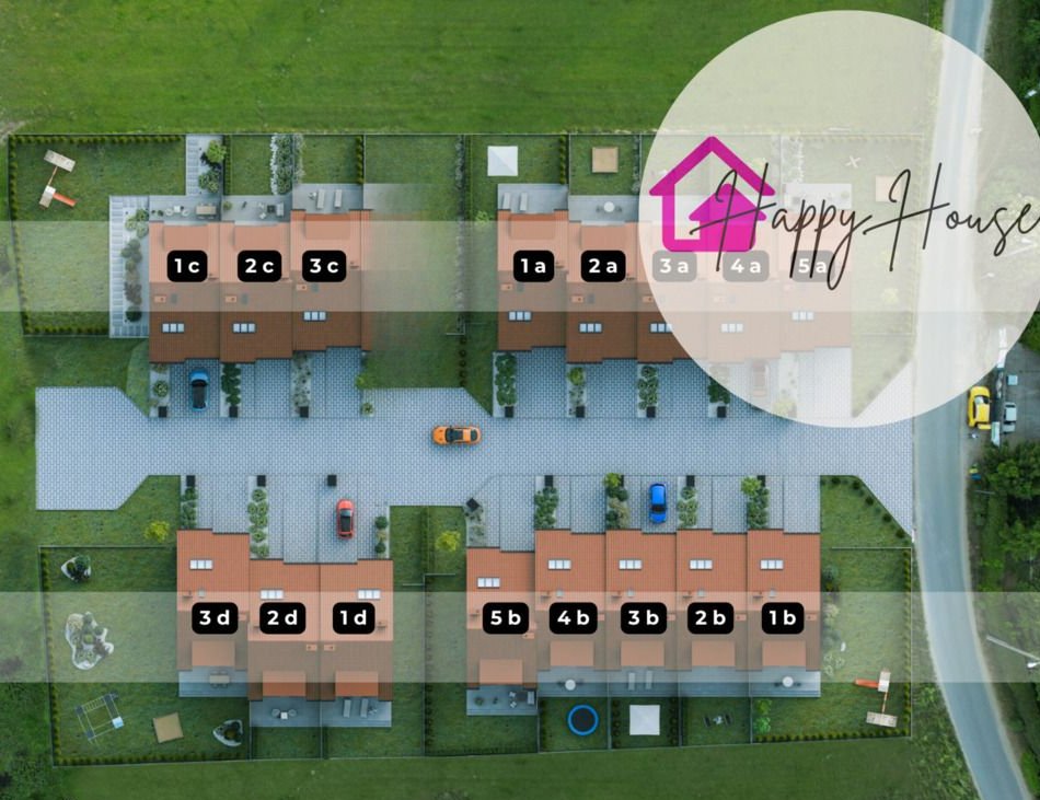 Gotowy dom-środkowy szereg, pompa ciepła, fotowolt