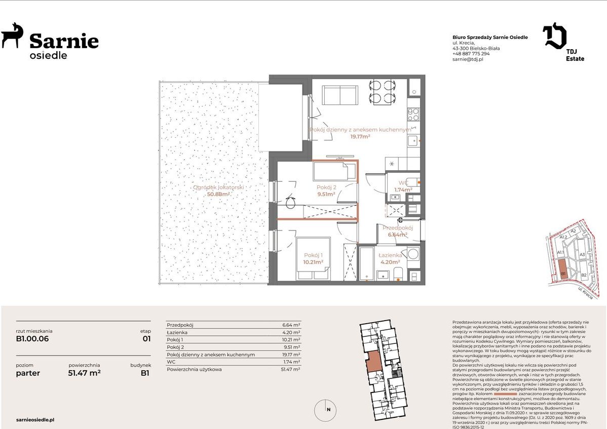 Sarnie Osiedle | mieszkanie 3-pok. | B1-00-06