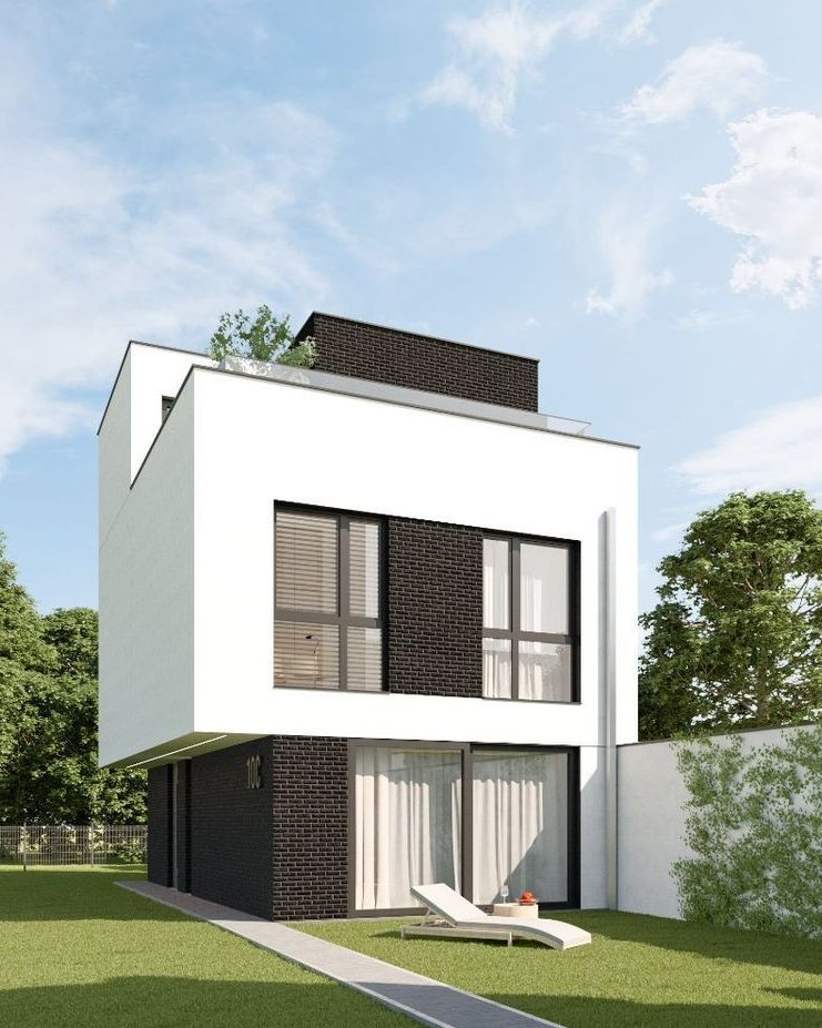 Nowoczesny dom wolnostojący z tarasem "3po3" dom B