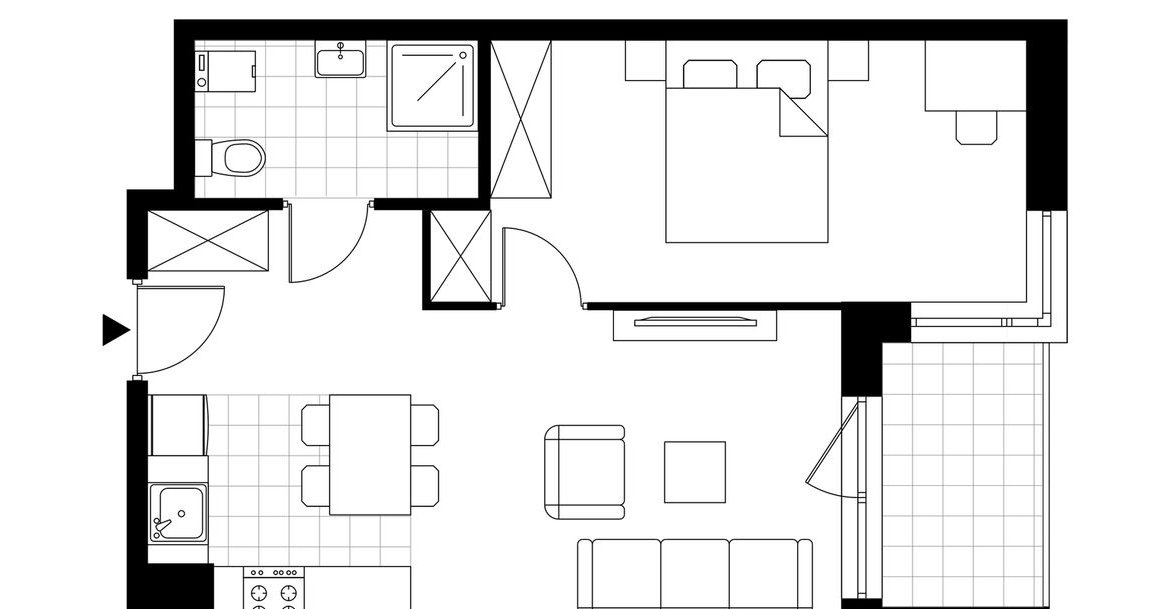 2-pokojowe mieszkanie 40m2 + loggia Bezpośrednio
