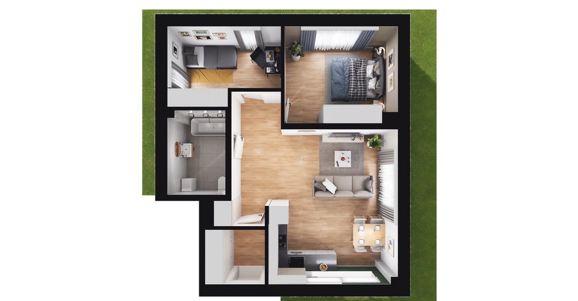 3-pokojowe mieszkanie 54m2 + ogródek