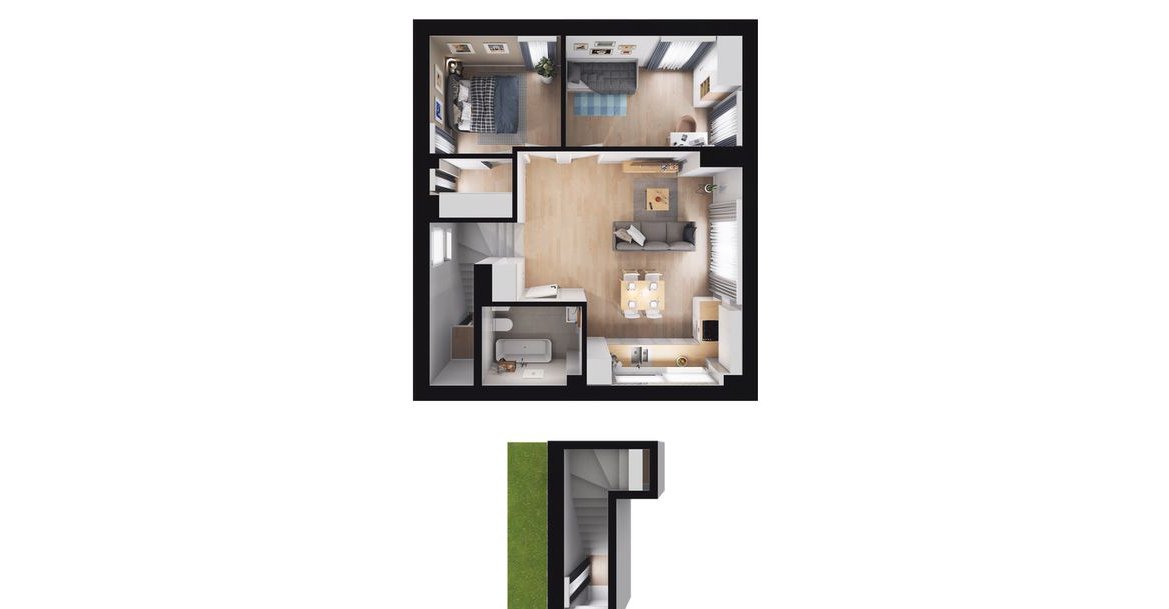 3-pokojowe mieszkanie 54m2 + ogródek