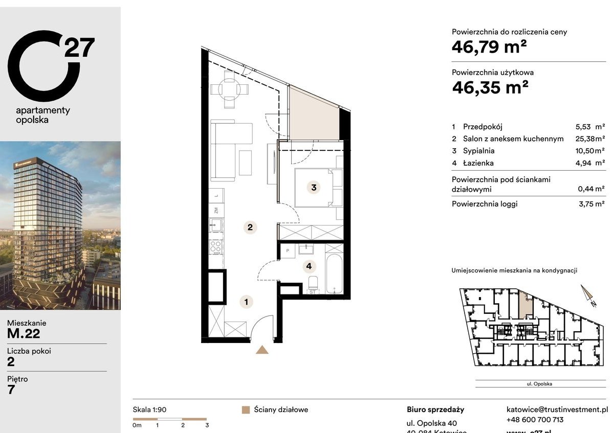 2-pokojowe mieszkanie 46m2 Bez Pośredników