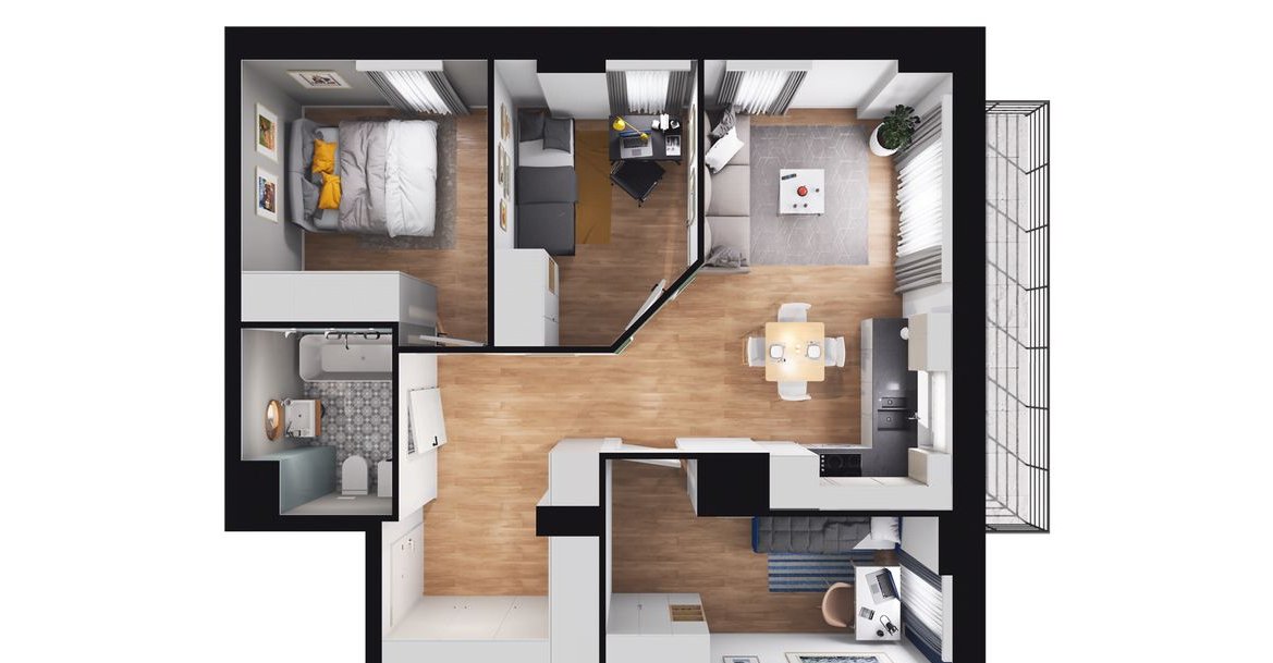 4-pokojowe mieszkanie 58m2 Bezpośrednio