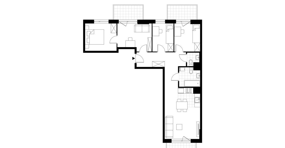 5-pokojowe mieszkanie 69m2 + 3 balkony
