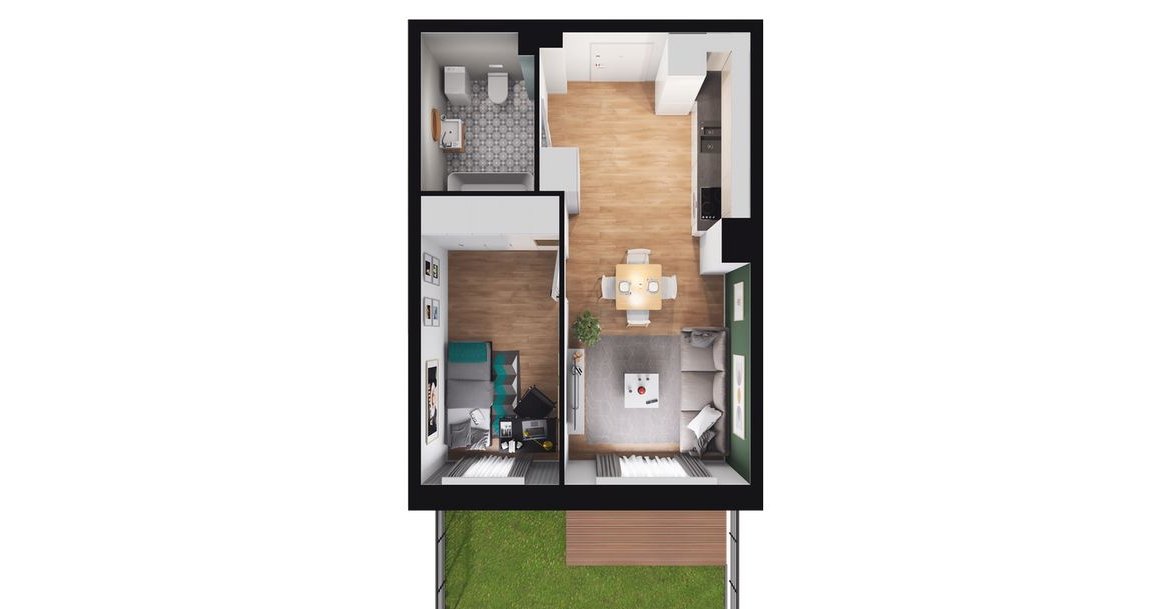 2-pokojowy apartament inwestycyjny 33m2 + ogródek