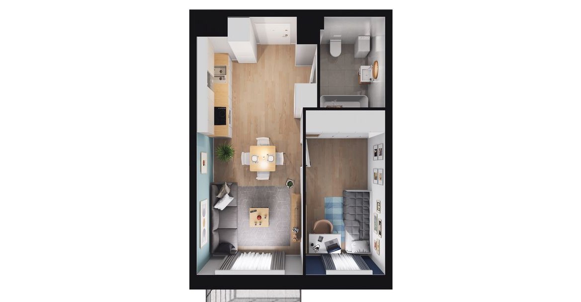 2-pokojowy apartament inwestycyjny 33m2 + balkon