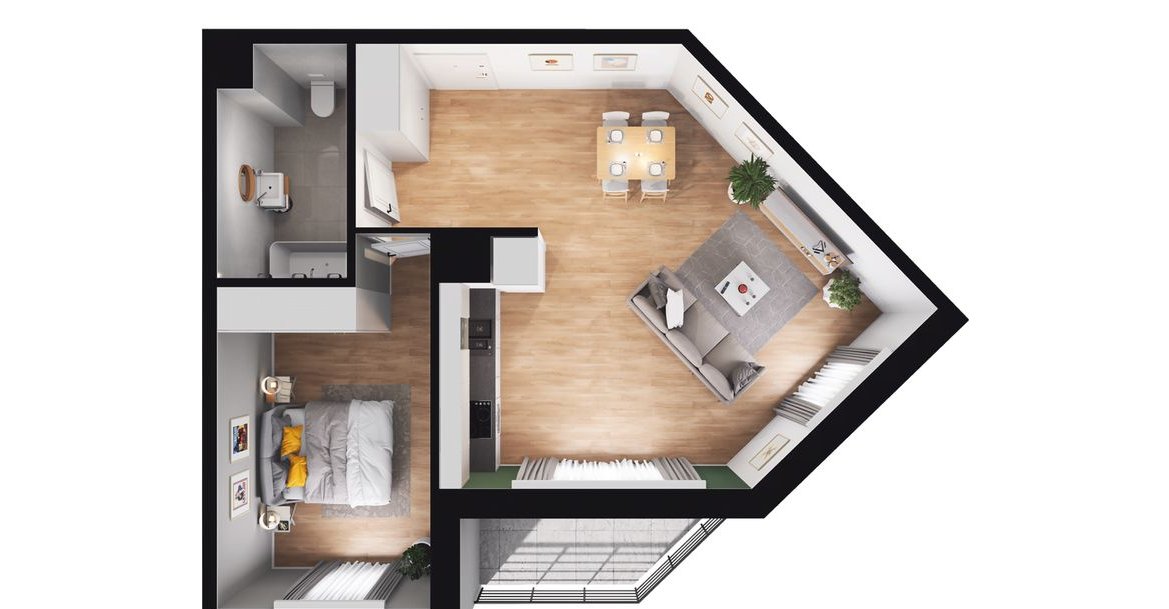 2-pokojowe mieszkanie 51m2 + balkon Bez Prowizji