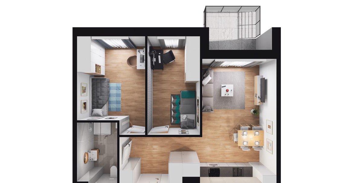 3-pokojowe mieszkanie 53m2 + balkon