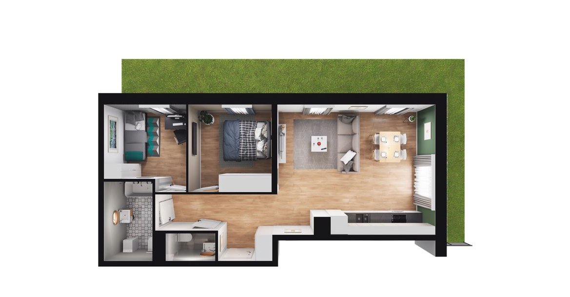 3-pokojowe mieszkanie 54m2 + ogródek Bezpośrednio