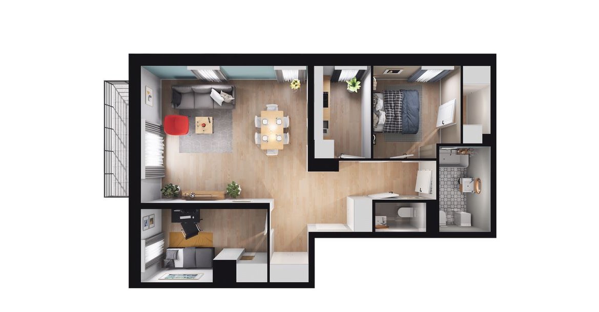 3-pokojowe mieszkanie 66m2 + balkon