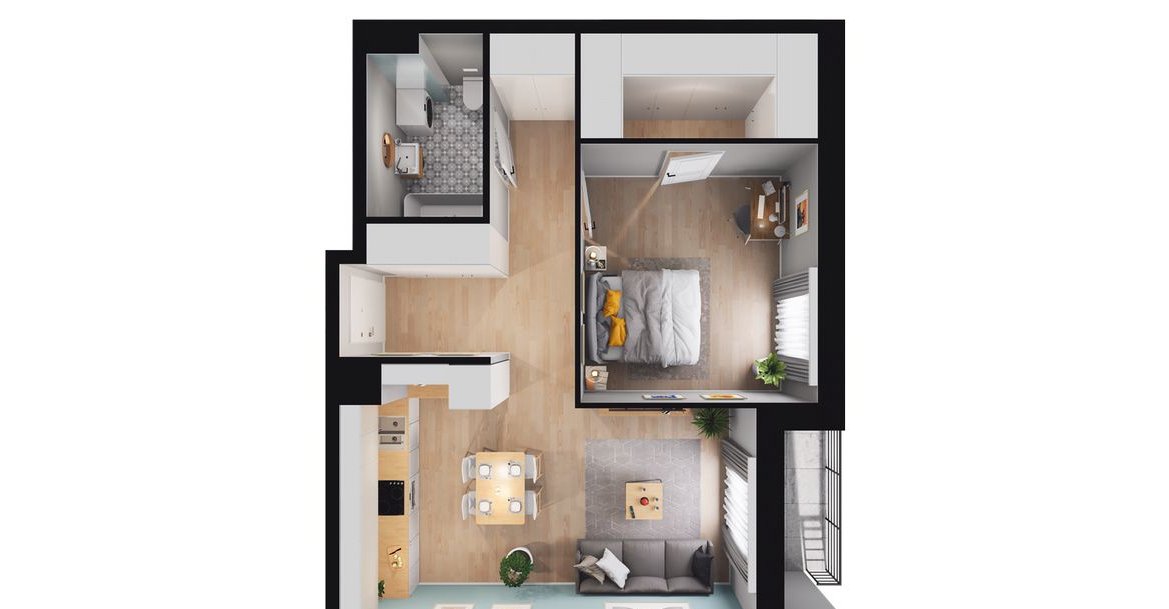 3-pokojowe mieszkanie 53m2 + balkon