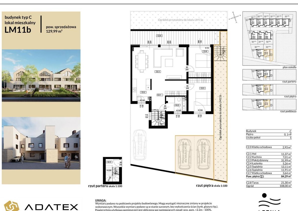 5-pokojowe mieszkanie 129m2 + ogródek Bezpośrednio