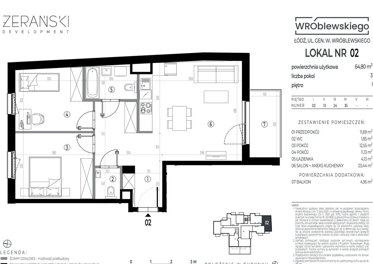 Idealne dla rodziny! 3 pokojowe, północ-południe, łazienka + WC