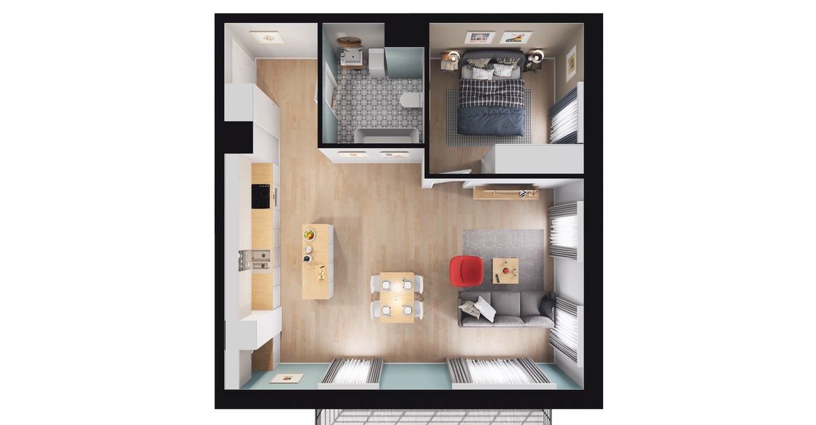 2-pokojowe mieszkanie 53m2 + balkon Bezpośrednio