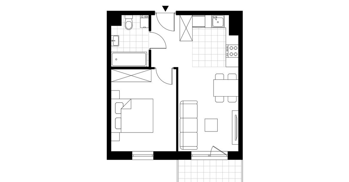 2-pokojowe mieszkanie 38m2 Bezpośrednio