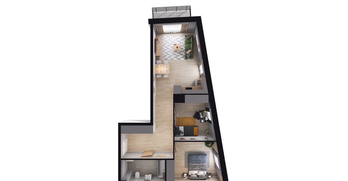 3-pokojowe mieszkanie 61m2 + balkon Bezpośrednio