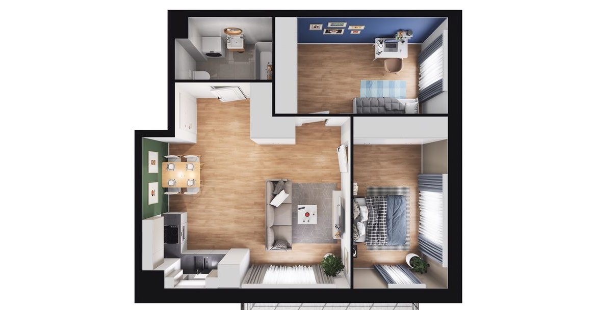 3-pokojowe mieszkanie 55m2 + balkon