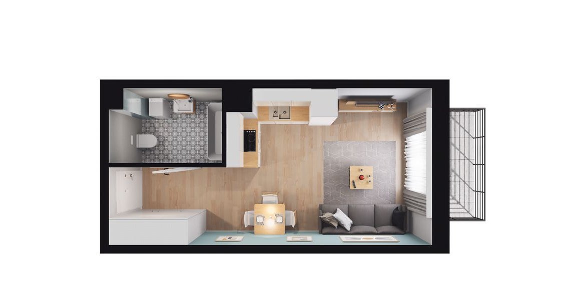 1-pokojowe mieszkanie 25m2 + balkon Bez Prowizji