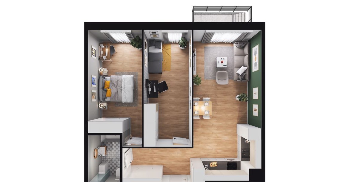 3-pokojowe mieszkanie 67m2 + balkon