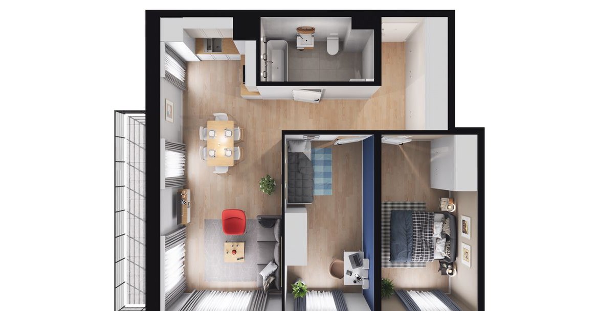 3-pokojowe mieszkanie 63m2 + balkon Bezpośrednio