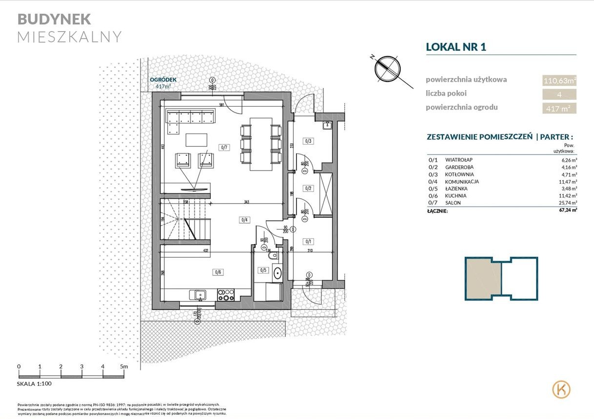 Nowoczesny dom - lokal mieszkalny z ogrodem | 110,63 m² | Kołdowo
