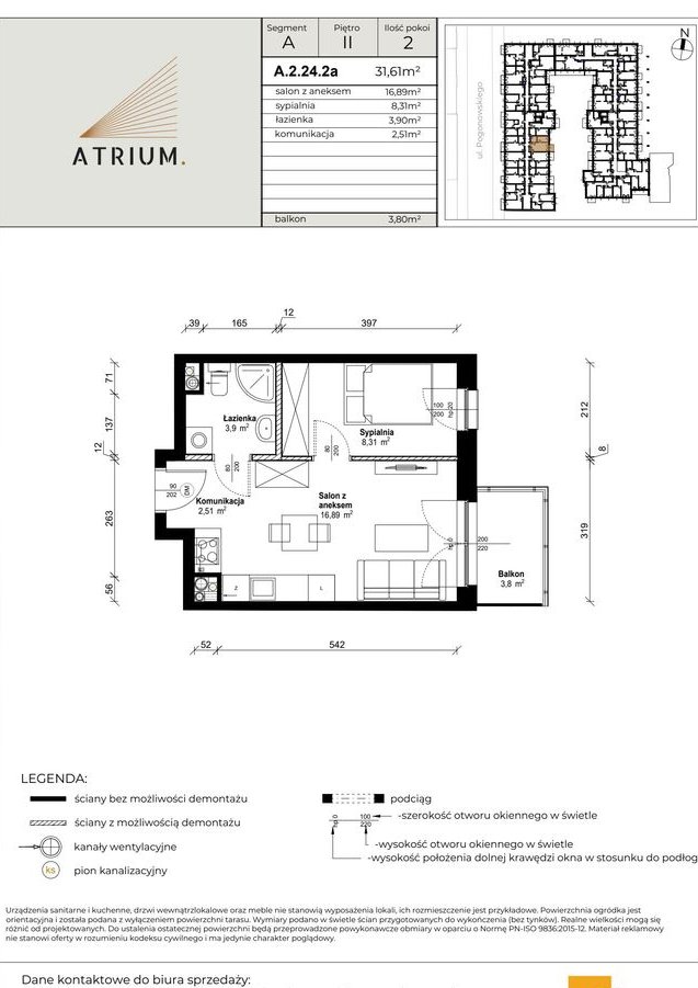 2-pokojowe mieszkanie 31m2 + balkon Bez Prowizji