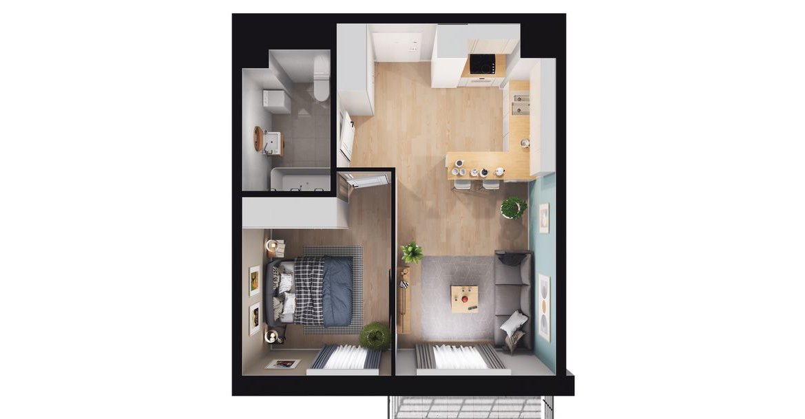 2-pokojowe mieszkanie 39m2 + balkon