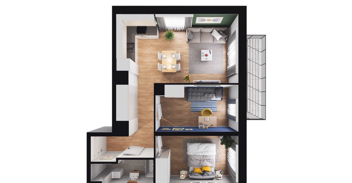 3-pokojowe mieszkanie 52m2 + balkon Bezpośrednio