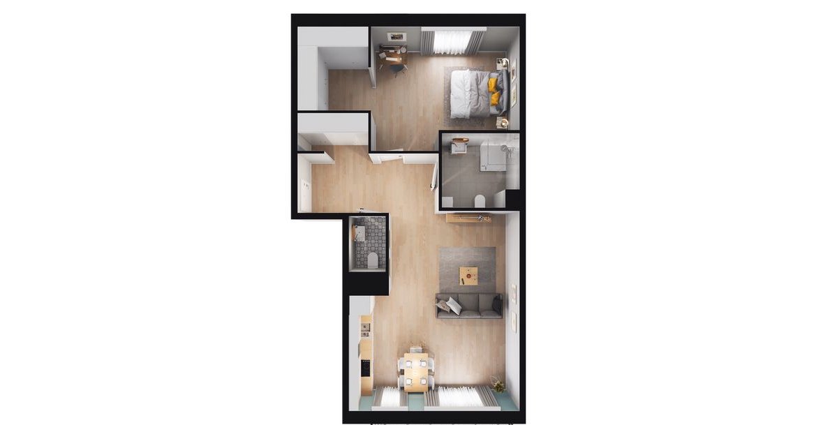 3-pokojowe mieszkanie 63m2 + loggia Bezpośrednio