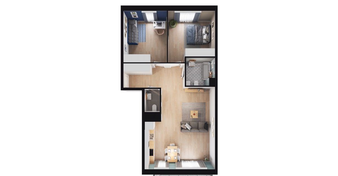 3-pokojowe mieszkanie 63m2 + loggia