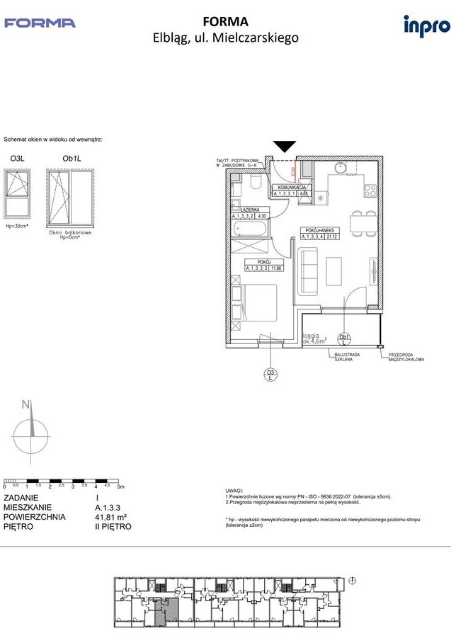 2-pokojowe mieszkanie 41m2 + loggia Bez Prowizji