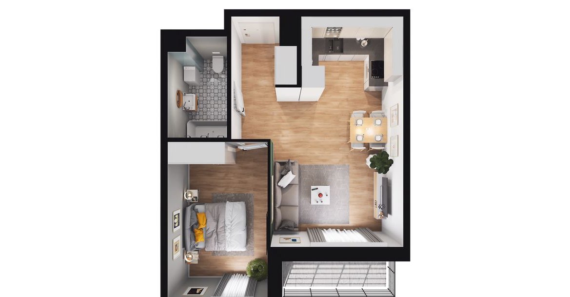 2-pokojowe mieszkanie 41m2 + loggia Bez Prowizji