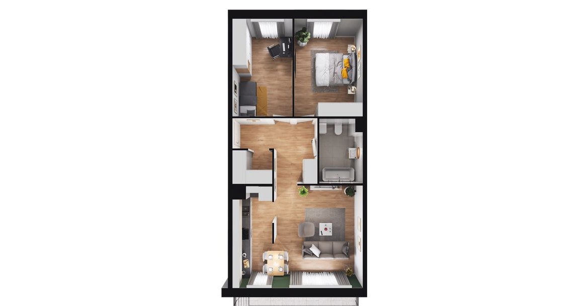 3-pokojowe mieszkanie 64m2 + balkon