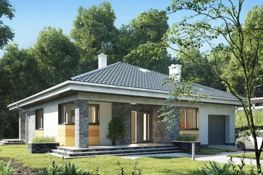 Parterowy dom 127m2 na dużej działce-Ceków, stan surowy otwarty