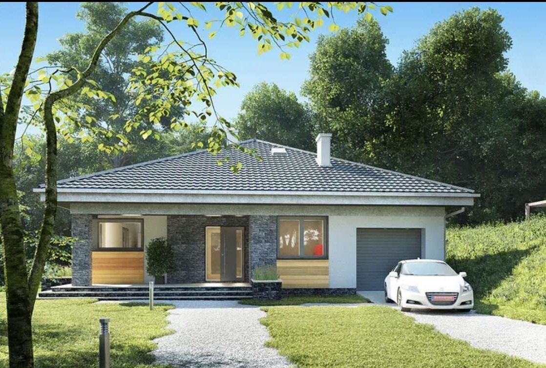 Parterowy dom 127m2 na dużej działce-Ceków, stan surowy otwarty