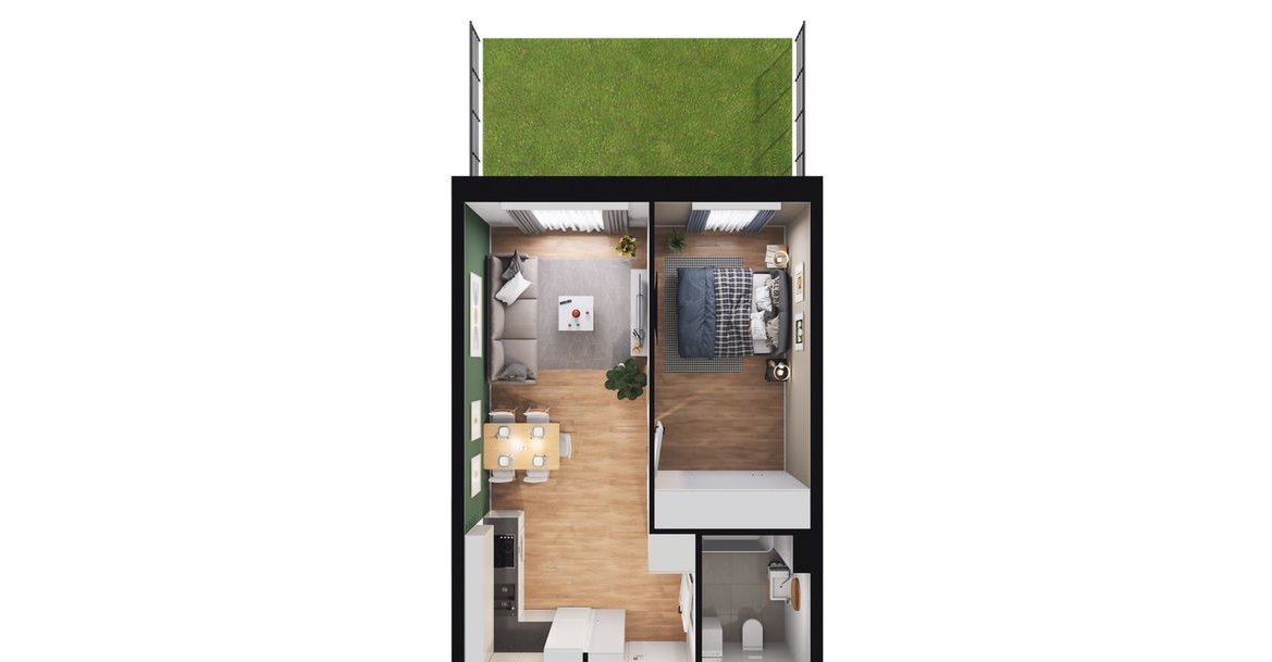 2-pokojowe mieszkanie 39m2 + ogródek Bez Prowizji