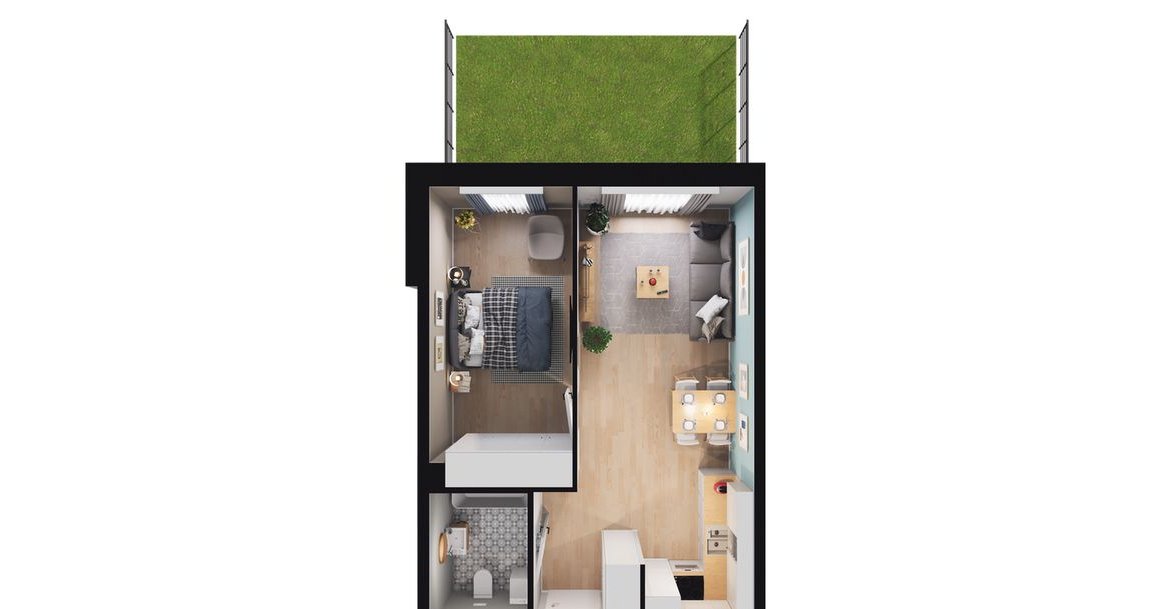 2-pokojowe mieszkanie 39m2 + ogródek Bezpośrednio