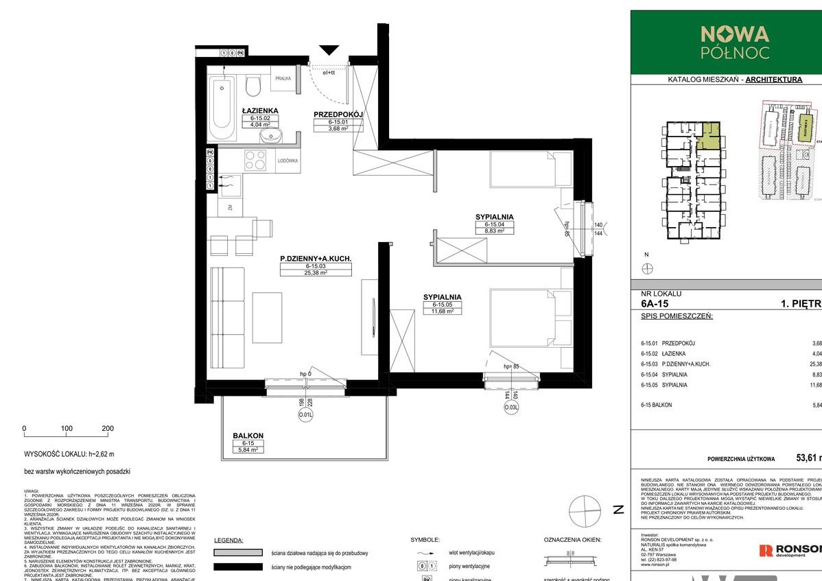 3-pokojowe mieszkanie 53m2 + balkon