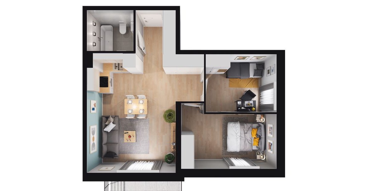 3-pokojowe mieszkanie 53m2 + balkon