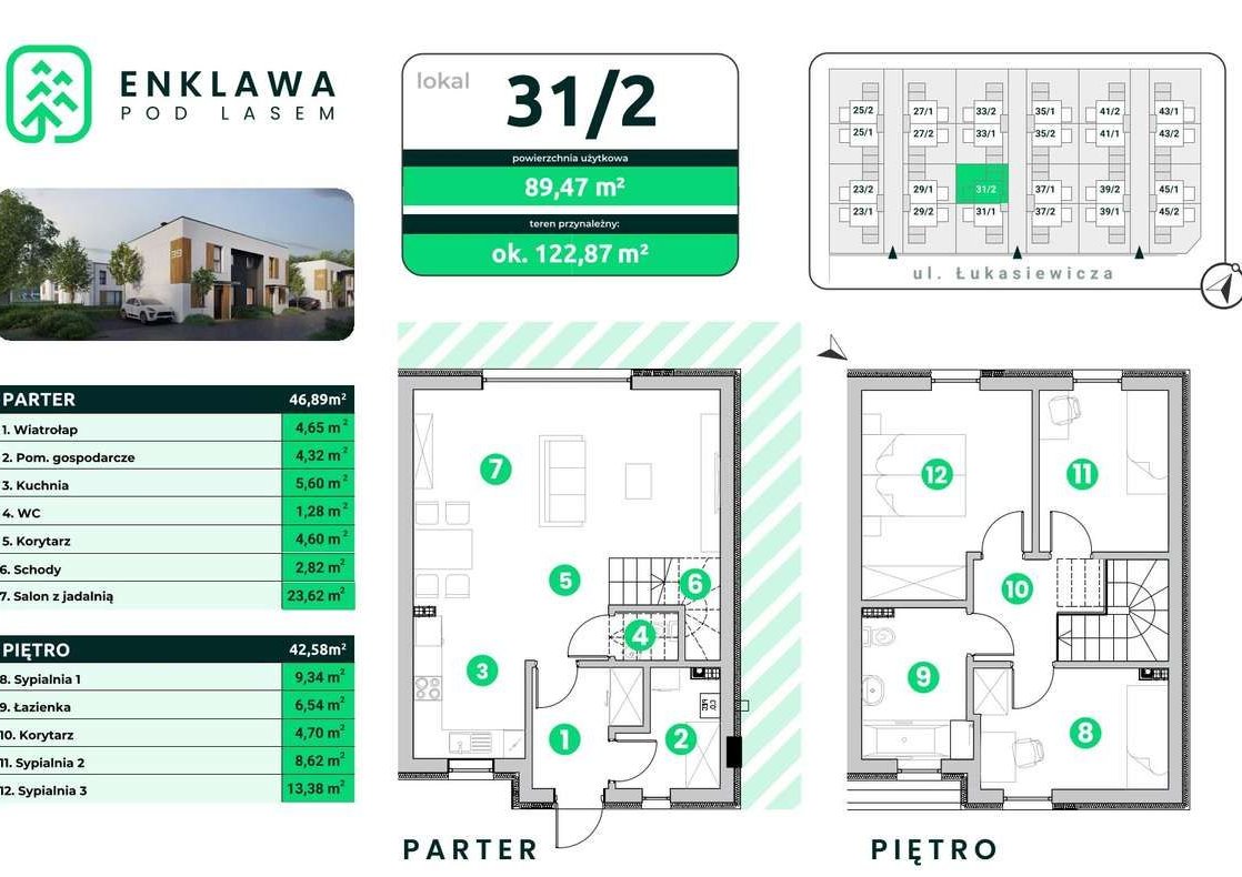 REZERWACJA Jędrzychów, Dom 31/2 z ogrodem + 2 m. parkingowe