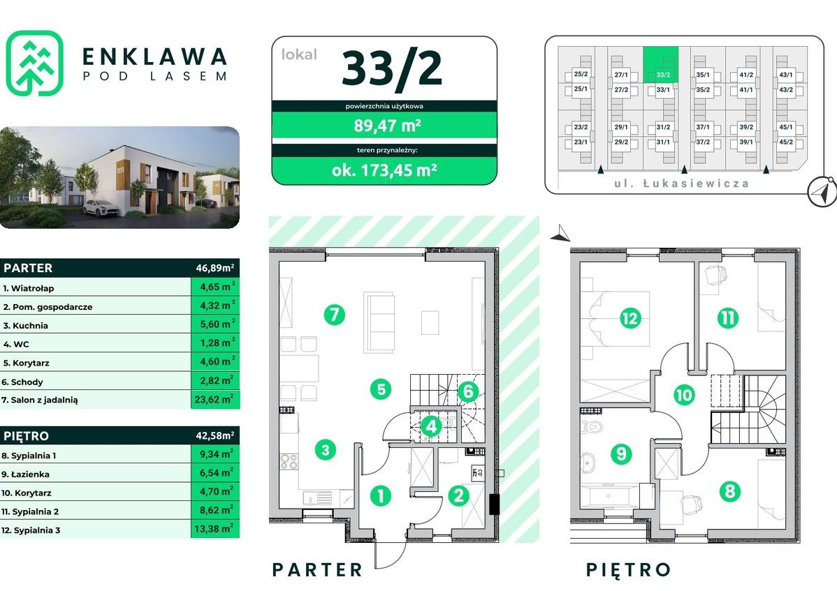 REZERWACJA! Jędrzychów, Dom 33/2 z ogrodem, 4 pokoje