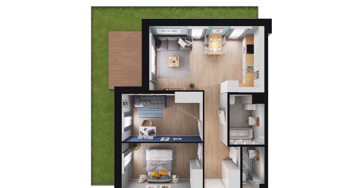 3-pokojowe mieszkanie 61m2 + ogródek Bezpośrednio