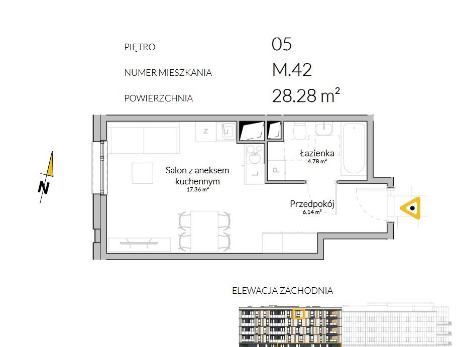 Kawalerka przy Politechnice łódzkiej.