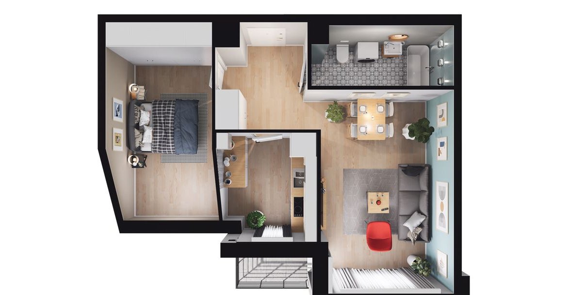 2-pokojowe mieszkanie 45m2 + taras Bez Pośredników