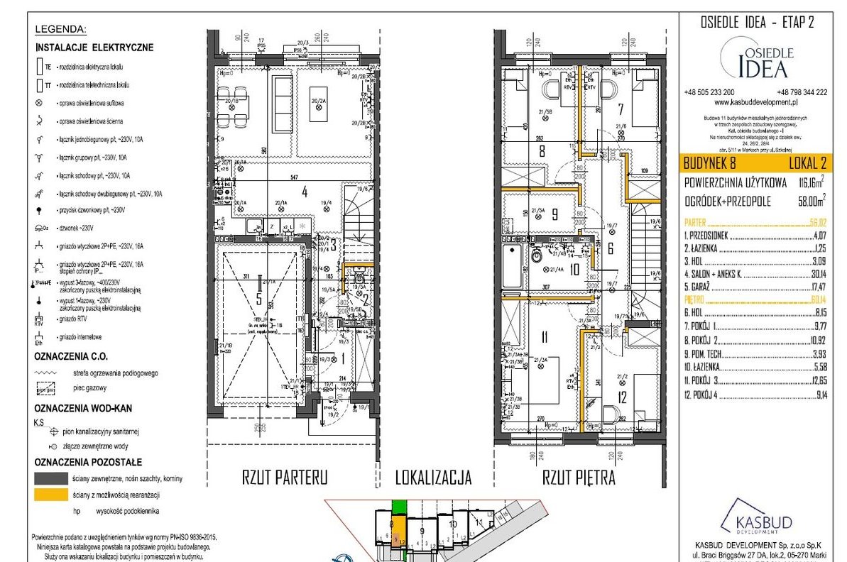 ETAP II - BUD. 8 LOK. 2 SEGMENT Z GARAŻEM i OGRÓDEK +M.POSTOJOWE 58 M2