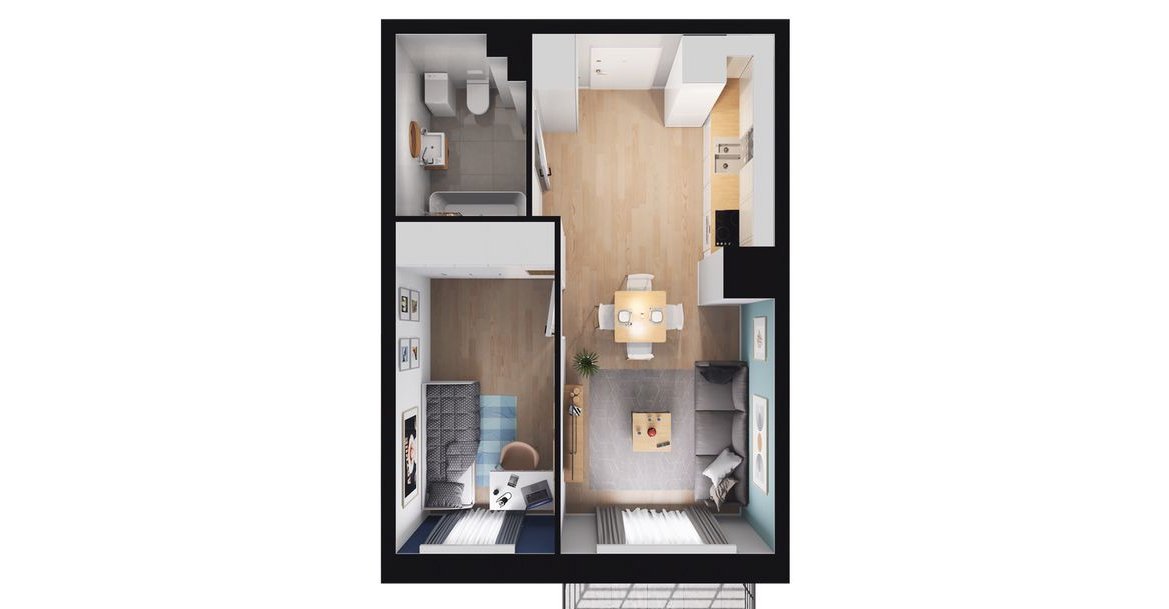 2-pokojowy apartament inwestycyjny 33m2 + balkon